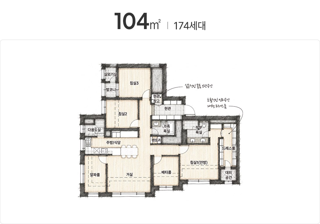 아르뮤제자이 104 (174세대)타입 평면도