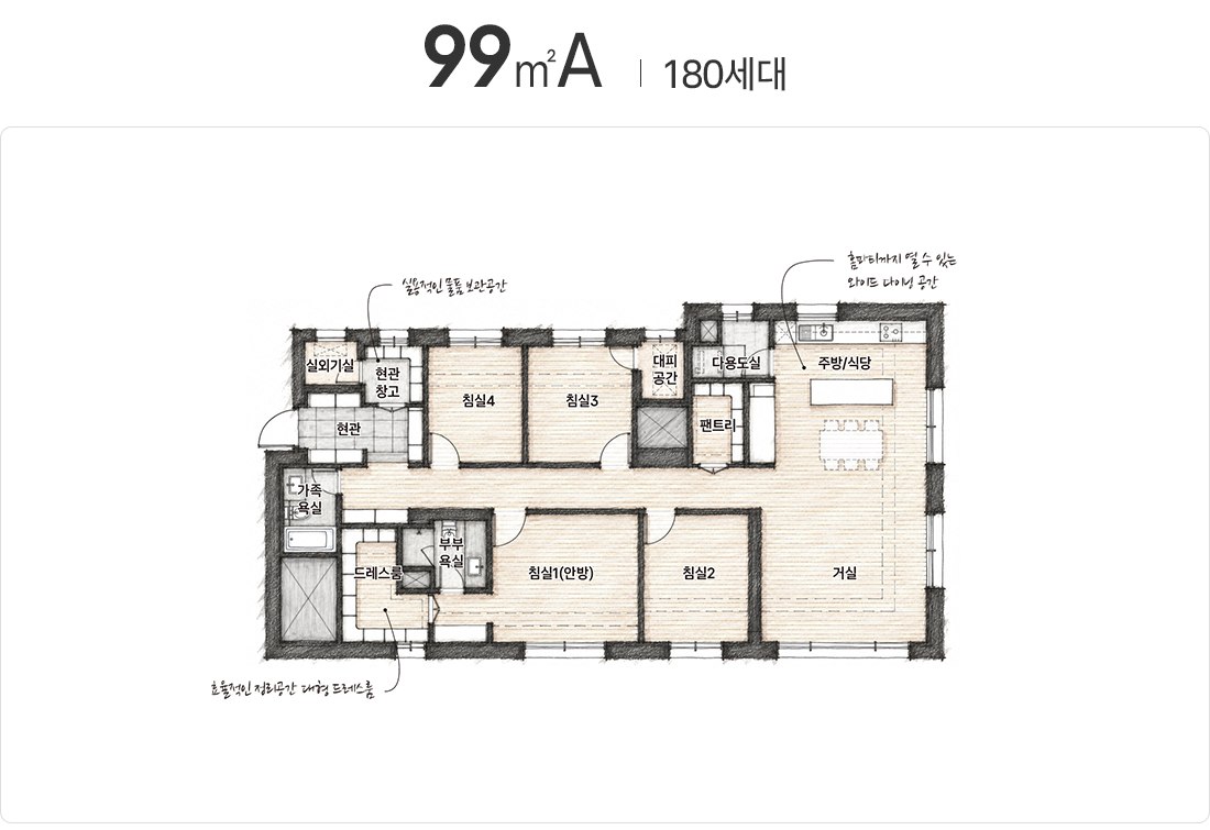 아르뮤제자이 99A (180세대)타입 평면도