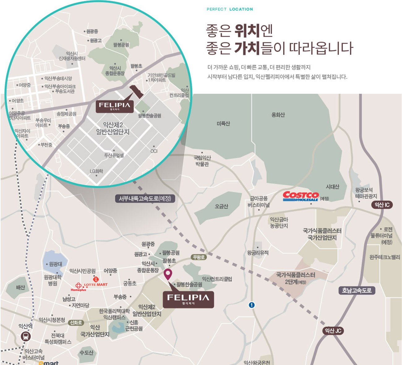 익산 펠리피아 입지환경 지도
