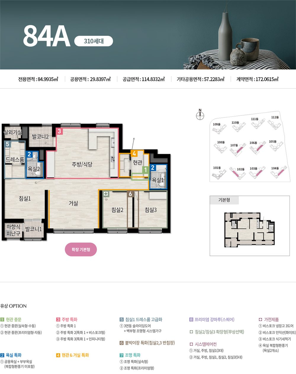 천안 휴먼빌 퍼스트시티 84A (310세대) 평면도
