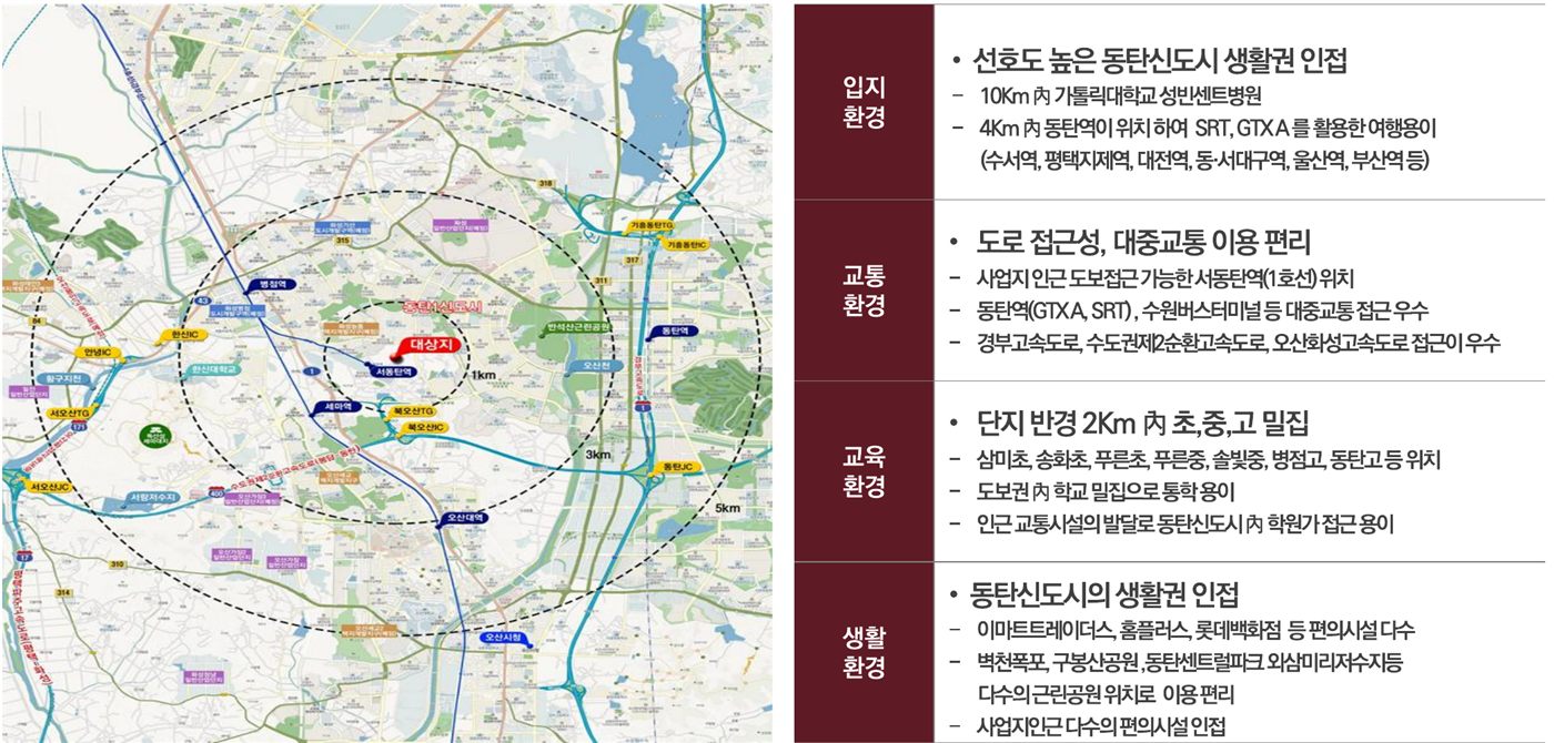 서동탄역 랜시티 입지환경 지도 1