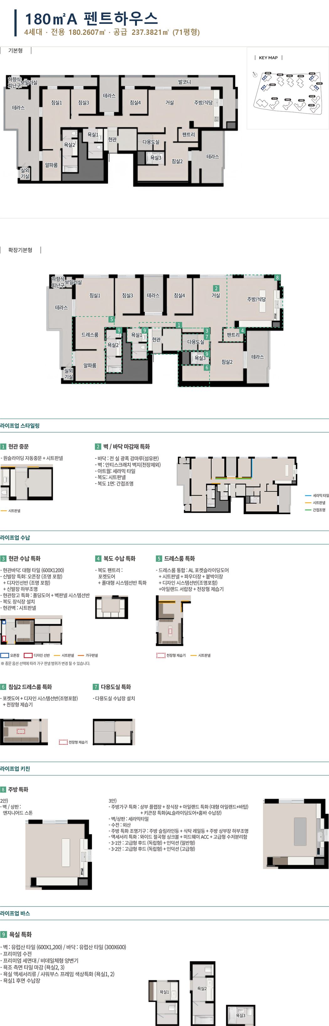 한강 푸르지오 리버프론트 180㎡A PH 평면도