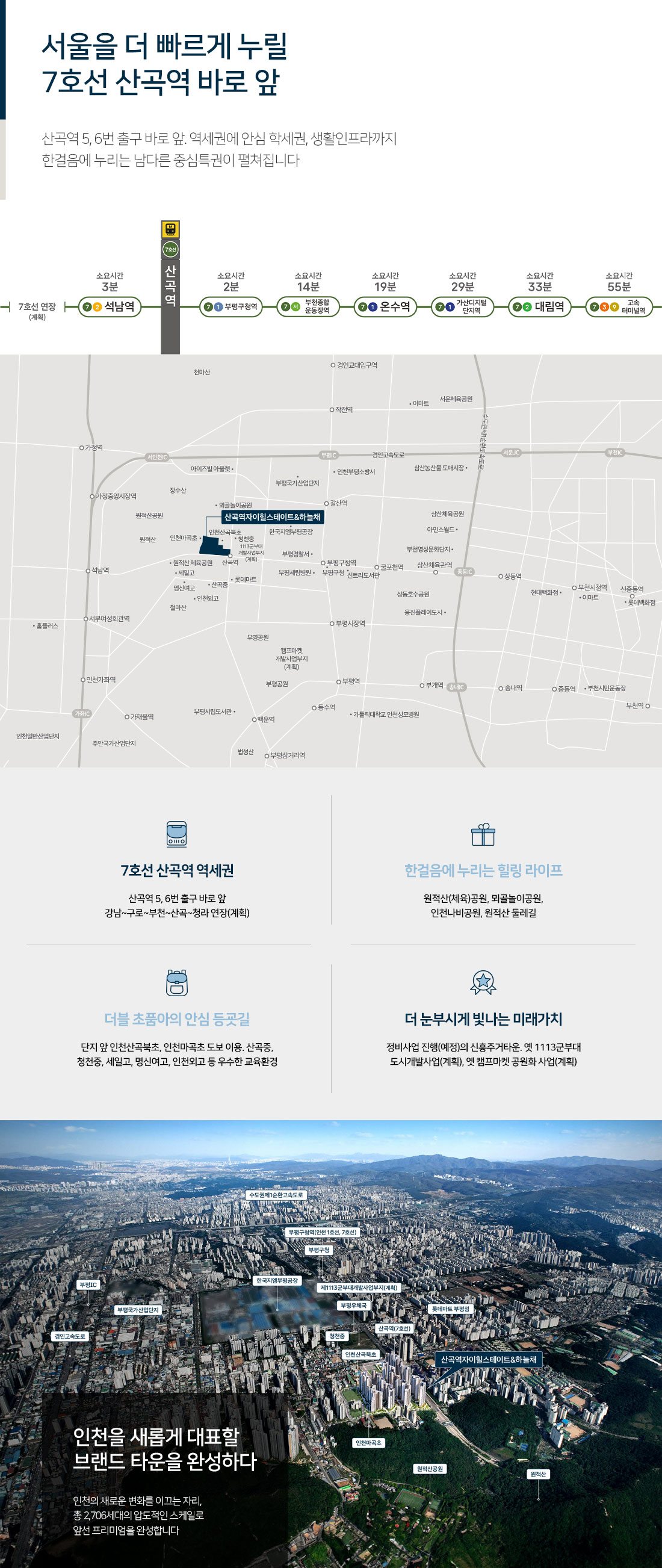 산곡역자이힐스테이트&하늘채 입지환경 지도